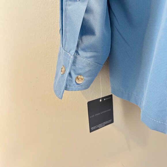 Eddie Bauer Guide Long Sleeve Shirt Mens Size XXL Sky Blue Button Down Hiking - Picture 8 of 9